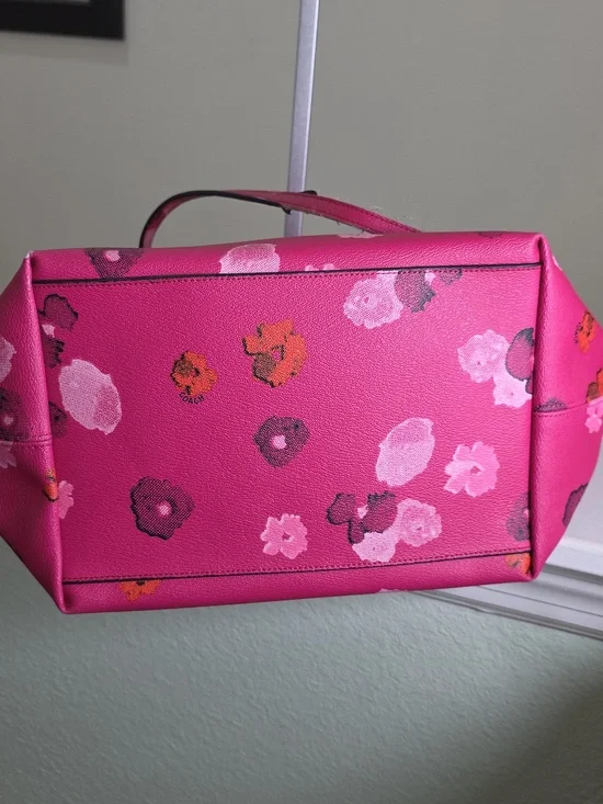 COACH F35161 PINK FLORAL/Silvertone Street Zip Tote Project Bag FAIR - Picture 9 of 17